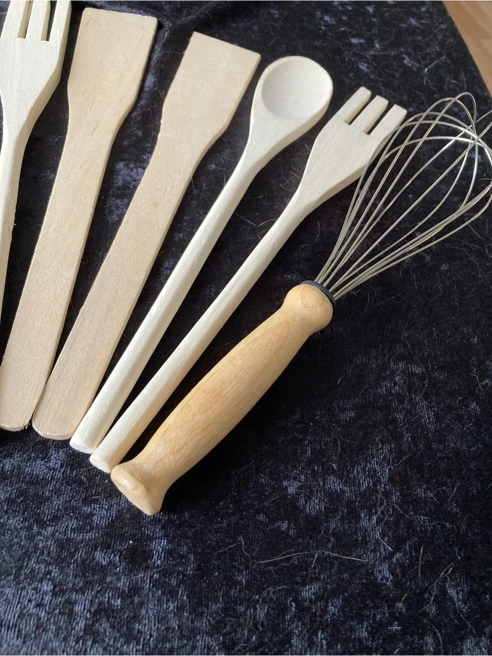 Set of Wooden Kitchen Utensils - Natural Wood